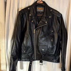 Unik Black Leather Biker Jacket